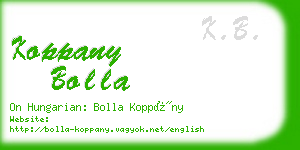 koppany bolla business card